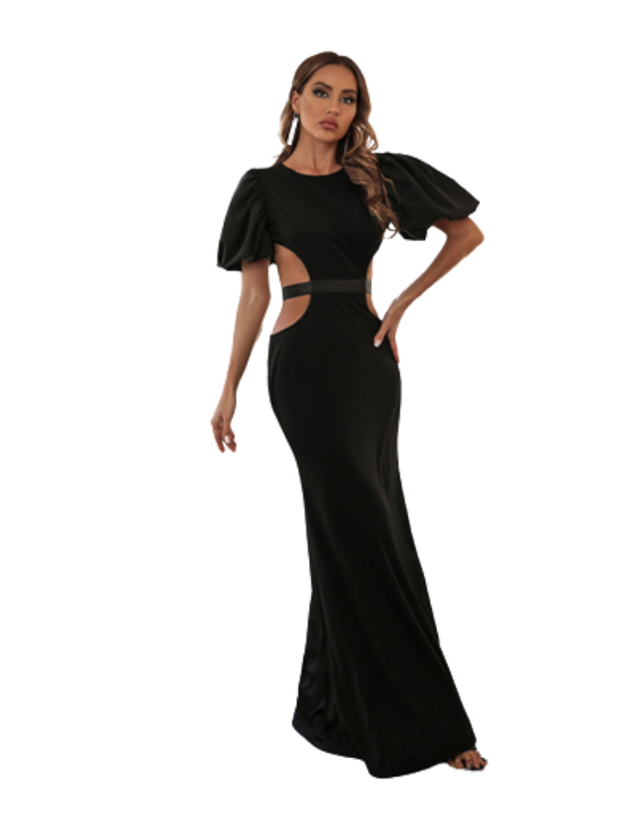 SHOPIQAT Hip Long Puff Sleeve Dress - Premium  from shopiqat - Just $12.900! Shop now at shopiqat