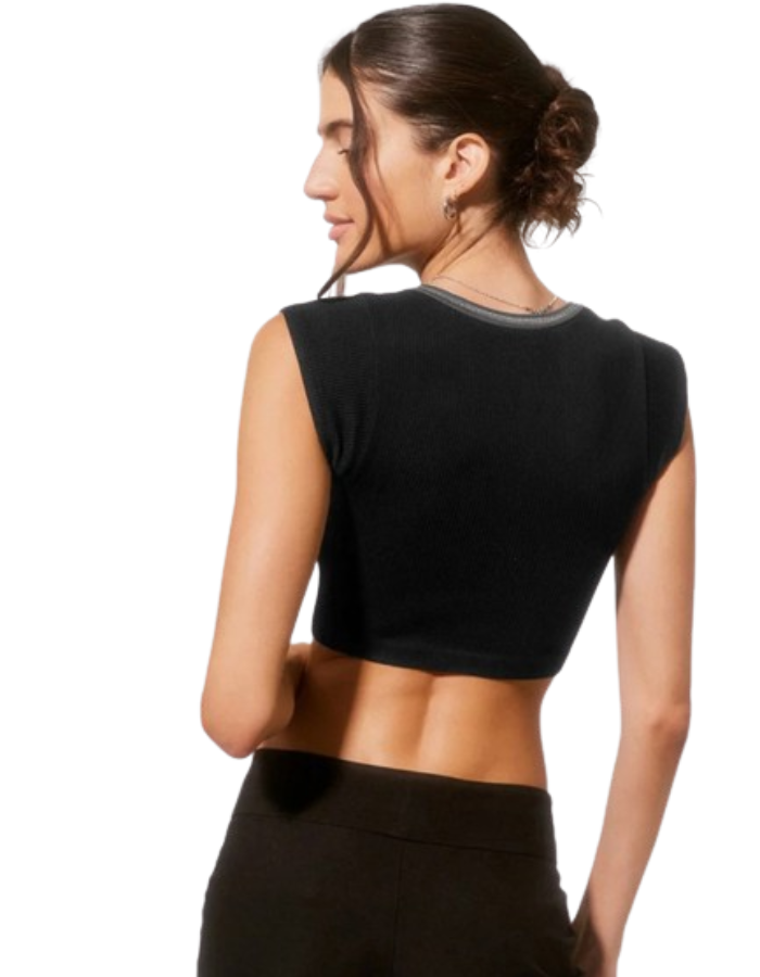 SHOPIQAT V-neckline Cropped Baby Tee - Premium  from shopiqat - Just $4.750! Shop now at shopiqat