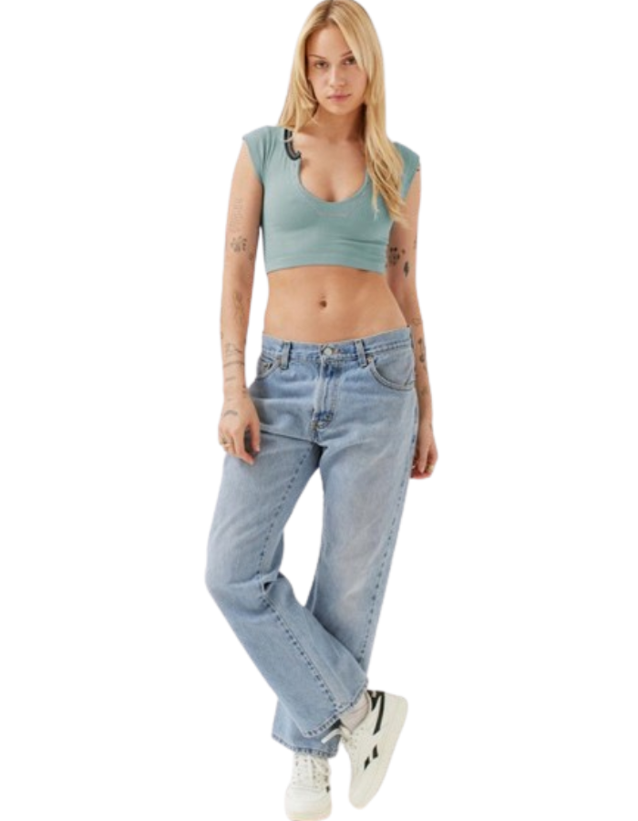 SHOPIQAT V-neckline Cropped Baby Tee - Premium  from shopiqat - Just $4.750! Shop now at shopiqat