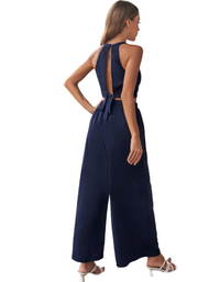 SHOPIQAT Cropped Halter-neck Top Wide Leg Pants Set - Premium  from shopiqat - Just $8.900! Shop now at shopiqat