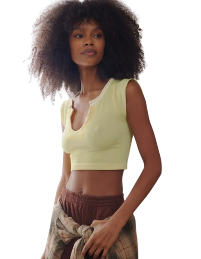 SHOPIQAT V-neckline Cropped Baby Tee - Premium  from shopiqat - Just $4.750! Shop now at shopiqat