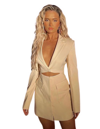 SHOPIQAT 2-Pieces Long Sleeve Blazer Dress - Premium  from shopiqat - Just $10.300! Shop now at shopiqat