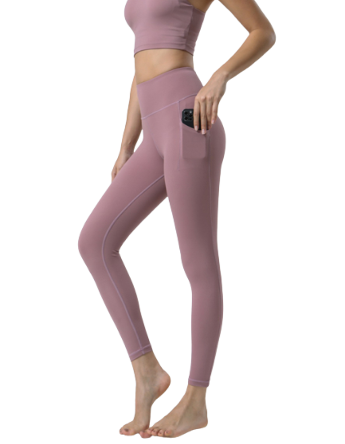 SHOPIQAT Double Sided Pocket High Waist  Sports Pants