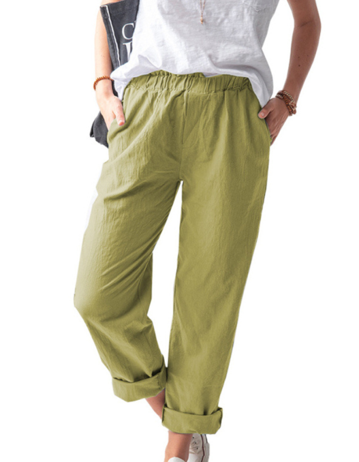 SHOPIQAT High Waist Straight Trousers - Premium  from shopiqat - Just $6.00! Shop now at shopiqat