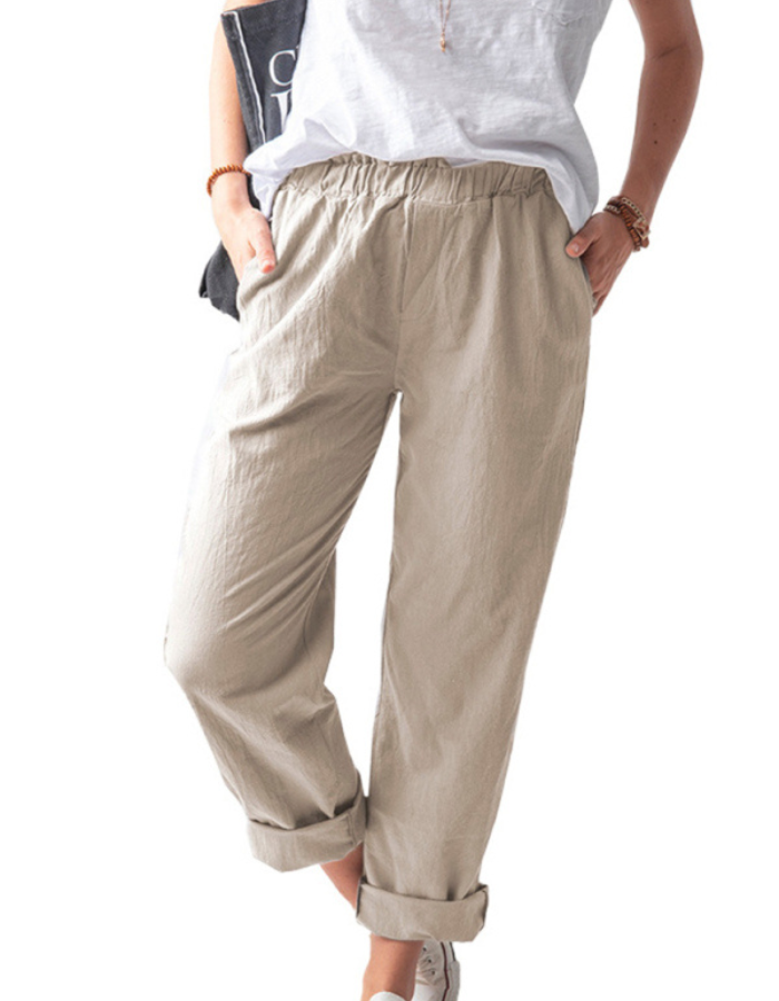 SHOPIQAT High Waist Straight Trousers - Premium  from shopiqat - Just $6.00! Shop now at shopiqat