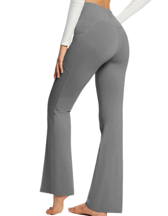 SHOPIQAT Pocket Waist Flare Leggings - Premium  from shopiqat - Just $6.750! Shop now at shopiqat