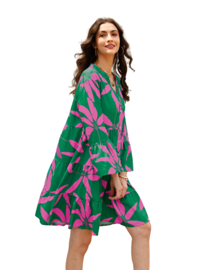 SHOPIQAT Floral Loose Dress - Premium  from shopiqat - Just $6.900! Shop now at shopiqat