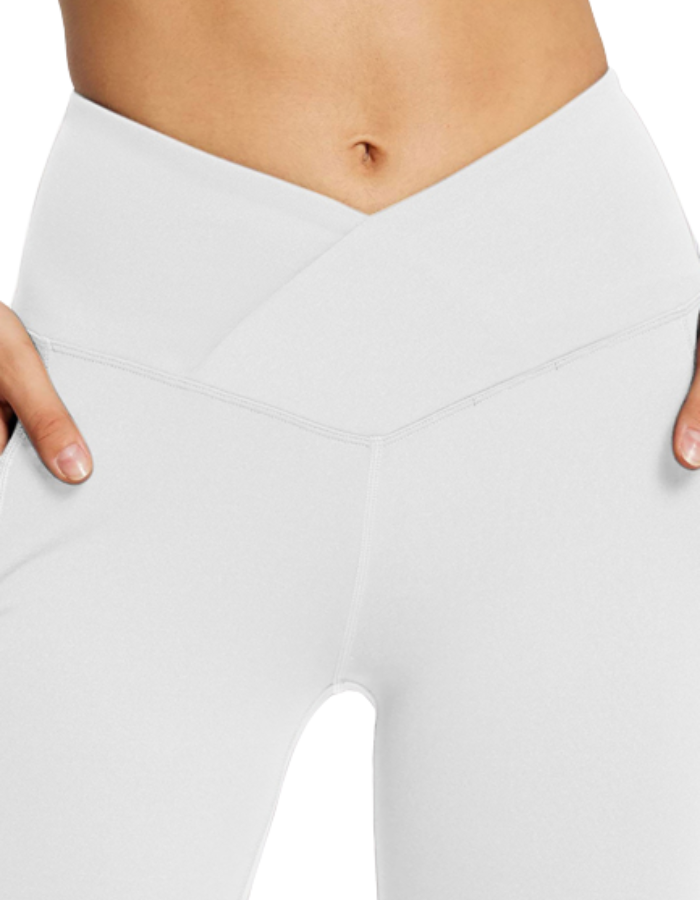 SHOPIQAT Pocket Waist Flare Leggings - Premium  from shopiqat - Just $6.750! Shop now at shopiqat