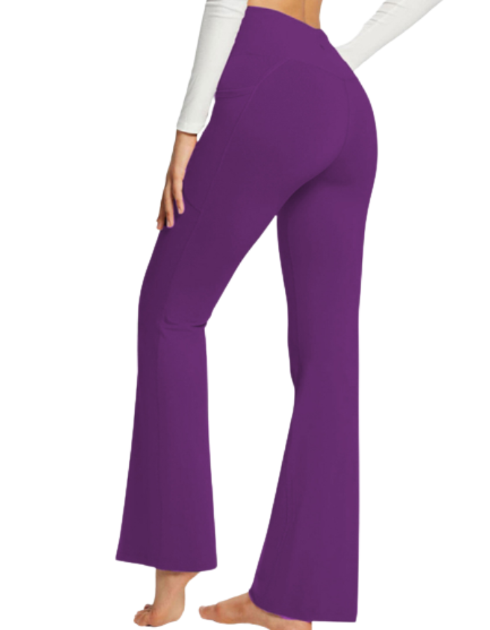 SHOPIQAT Pocket Waist Flare Leggings - Premium  from shopiqat - Just $6.750! Shop now at shopiqat