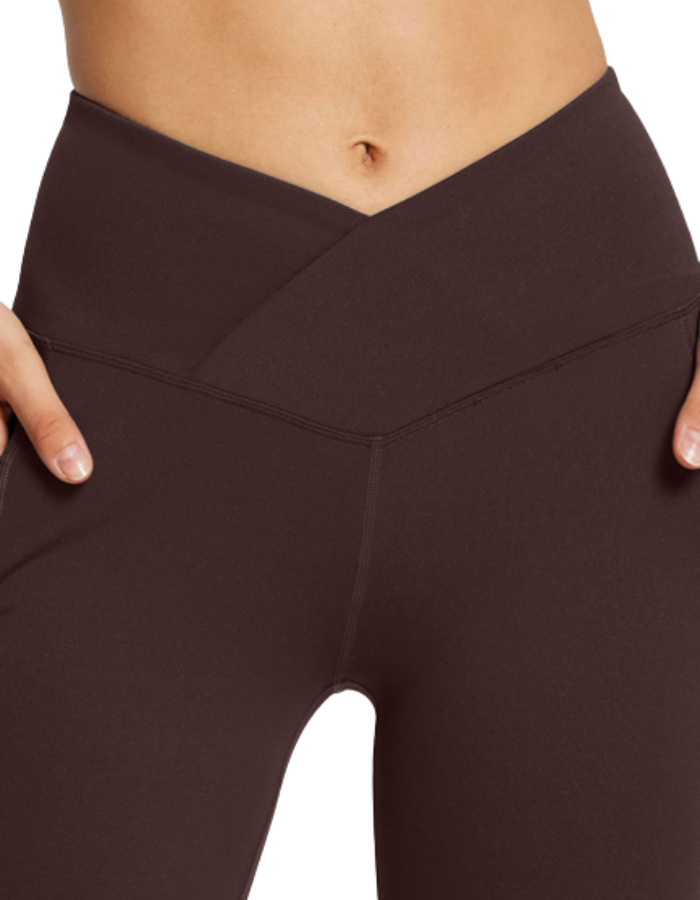 SHOPIQAT Pocket Waist Flare Leggings - Premium  from shopiqat - Just $6.750! Shop now at shopiqat