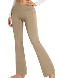 SHOPIQAT Pocket Waist Flare Leggings - Premium  from shopiqat - Just $6.750! Shop now at shopiqat