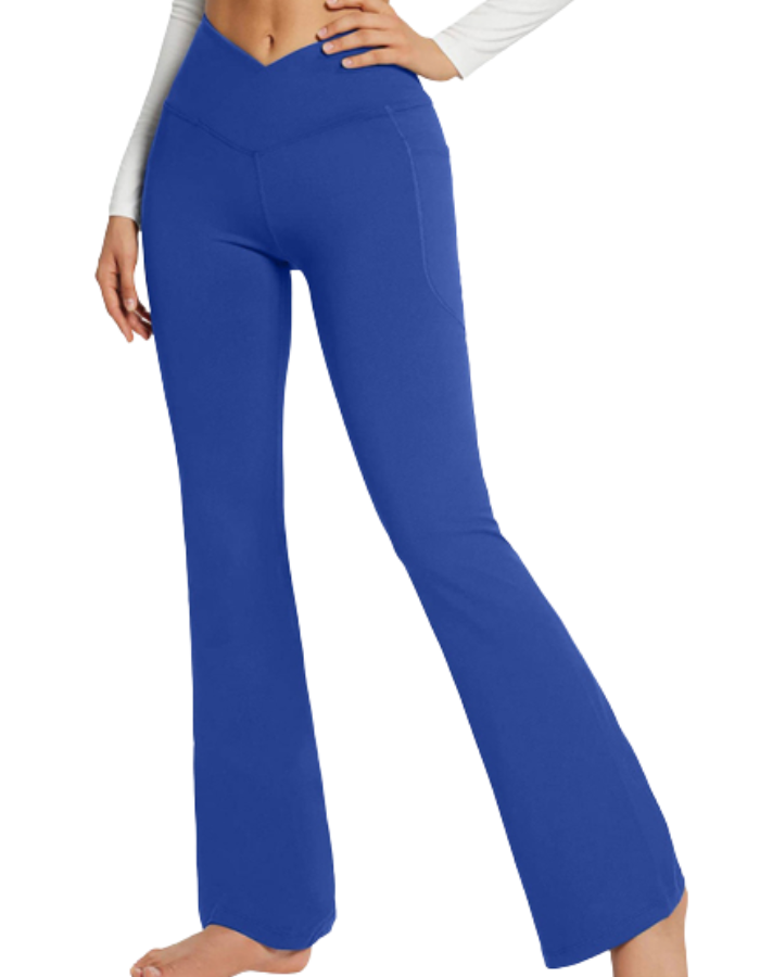 SHOPIQAT Pocket Waist Flare Leggings - Premium  from shopiqat - Just $6.750! Shop now at shopiqat