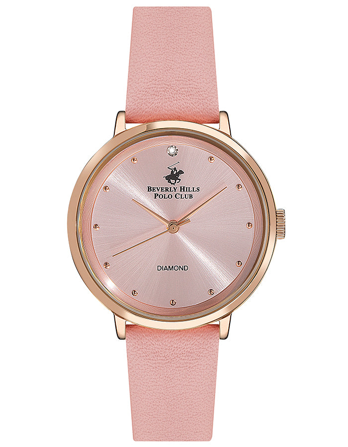 BEVERLY HILLS POLO CLUB Women's Analog Pink Dial Watch - Premium  from shopiqat - Just $24.00! Shop now at shopiqat