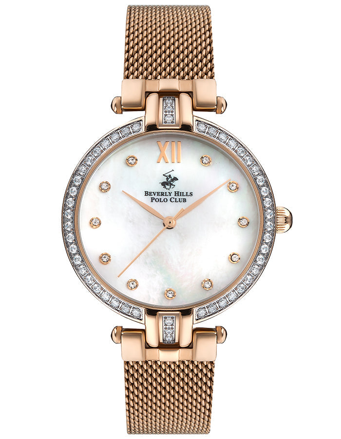 BEVERLY HILLS POLO CLUB Women's Analog White Mop Dial Watch - Premium  from shopiqat - Just $38.500! Shop now at shopiqat