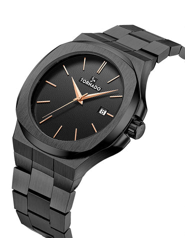 TORNADO Men's Multi-Function Black Dial Watch - Premium  from shopiqat - Just $51.00! Shop now at shopiqat