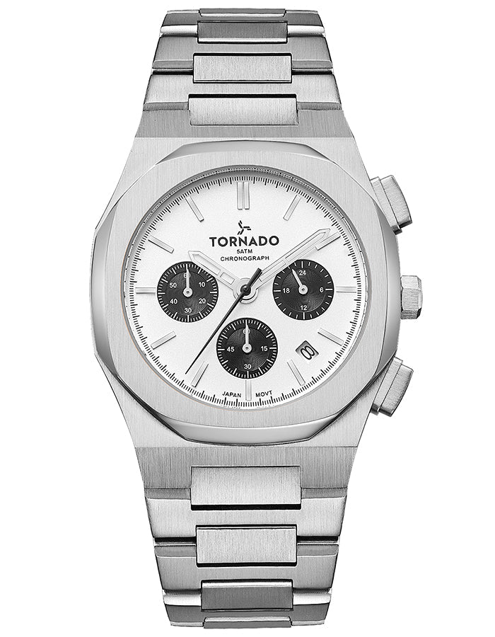 TORNADO Men's Chronograph White Dial Watch - Premium  from shopiqat - Just $49.0! Shop now at shopiqat