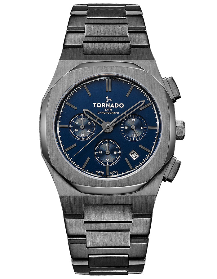 TORNADO Men's Chronograph Dark Blue Dial Watch - Premium  from shopiqat - Just $52.5! Shop now at shopiqat