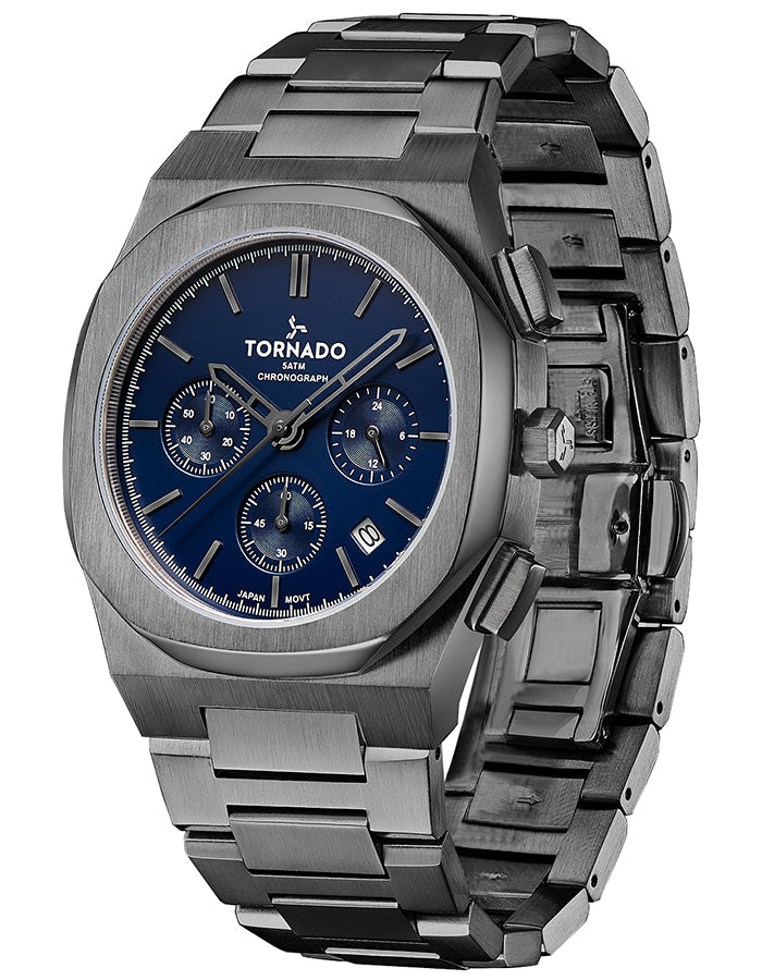 TORNADO Men's Chronograph Dark Blue Dial Watch - Premium  from shopiqat - Just $52.5! Shop now at shopiqat