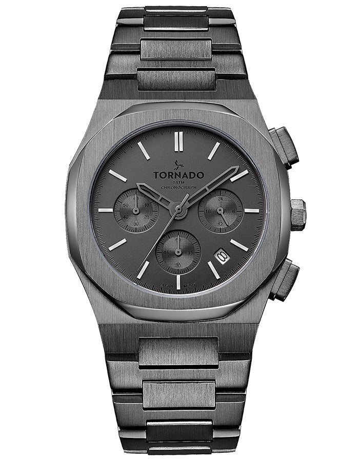 TORNADO Men's Chronograph Grey Dial Watch - Premium  from shopiqat - Just $55.00! Shop now at shopiqat