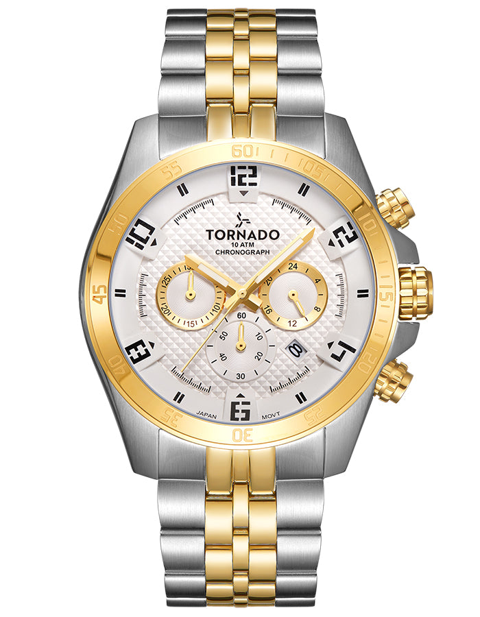 Tornado Men's Chronograph White Dial Watch - Premium  from shopiqat - Just $44.900! Shop now at shopiqat