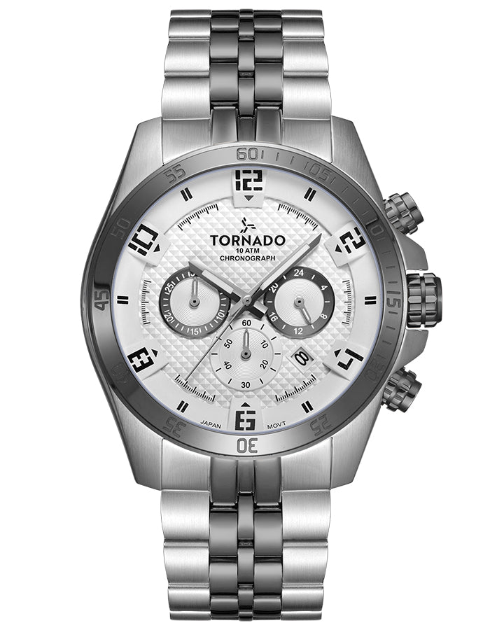 Tornado Men's Chronograph White Dial Watch - Premium  from shopiqat - Just $44.900! Shop now at shopiqat