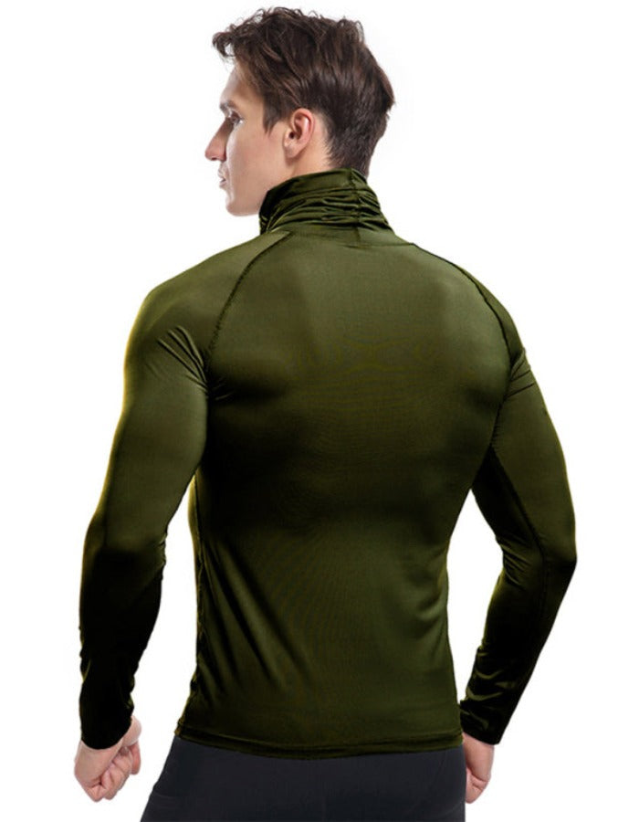 SHOPIQAT Men's New High-Neck High-Elastic Tight Sports Long-Sleeved T-Shirt - Premium  from shopiqat - Just $5.340! Shop now at shopiqat