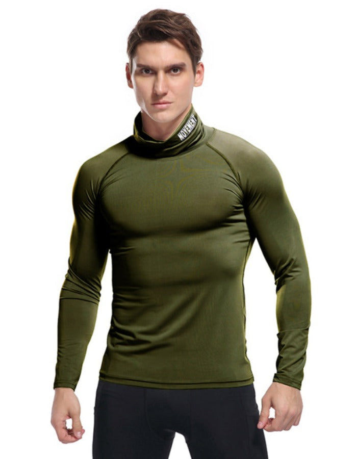 SHOPIQAT Men's New High-Neck High-Elastic Tight Sports Long-Sleeved T-Shirt - Premium  from shopiqat - Just $8.450! Shop now at shopiqat