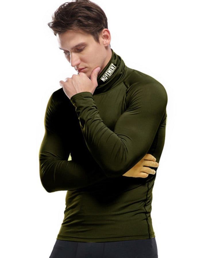 SHOPIQAT Men's New High-Neck High-Elastic Tight Sports Long-Sleeved T-Shirt - Premium  from shopiqat - Just $8.450! Shop now at shopiqat