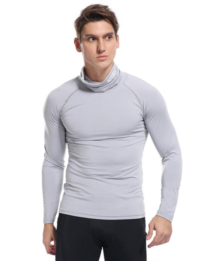 SHOPIQAT Men's New High-Neck High-Elastic Tight Sports Long-Sleeved T-Shirt - Premium  from shopiqat - Just $8.450! Shop now at shopiqat