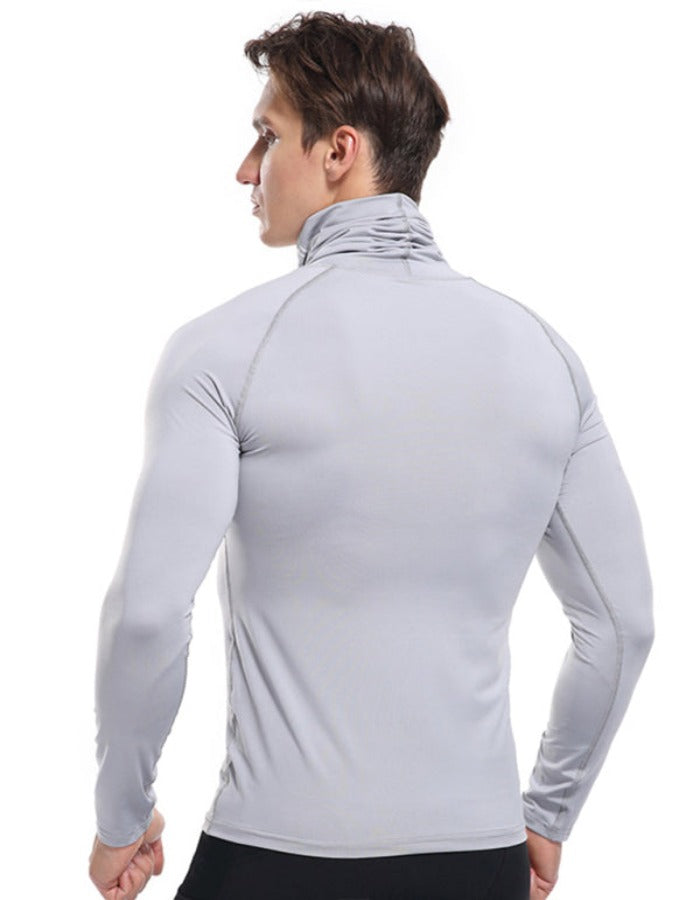 SHOPIQAT Men's New High-Neck High-Elastic Tight Sports Long-Sleeved T-Shirt - Premium  from shopiqat - Just $8.450! Shop now at shopiqat