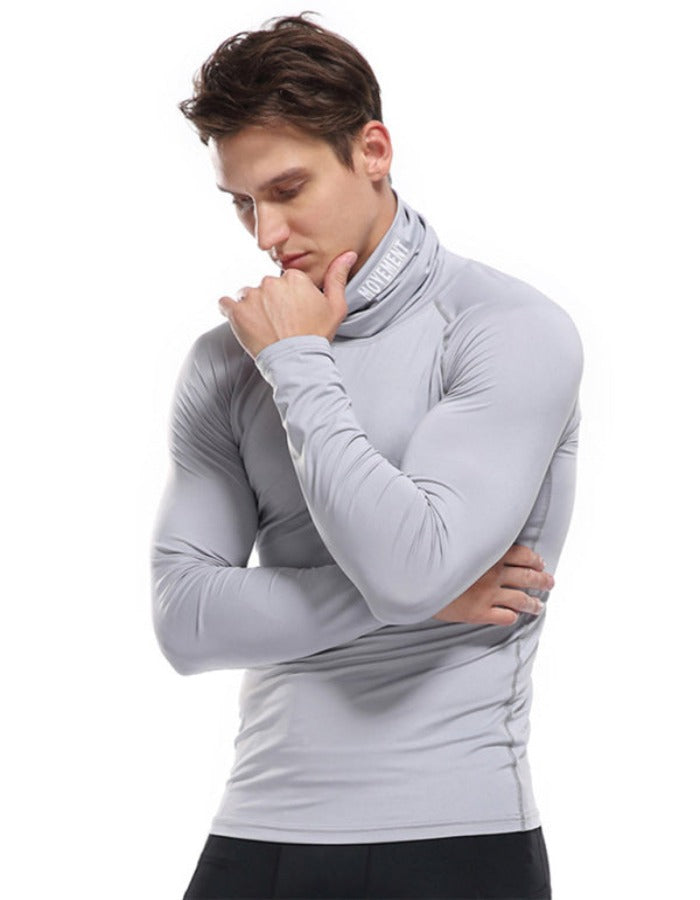 SHOPIQAT Men's New High-Neck High-Elastic Tight Sports Long-Sleeved T-Shirt - Premium  from shopiqat - Just $8.450! Shop now at shopiqat