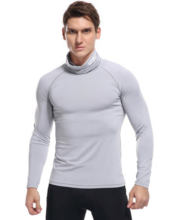 SHOPIQAT Men's New High-Neck High-Elastic Tight Sports Long-Sleeved T-Shirt - Premium  from shopiqat - Just $8.450! Shop now at shopiqat