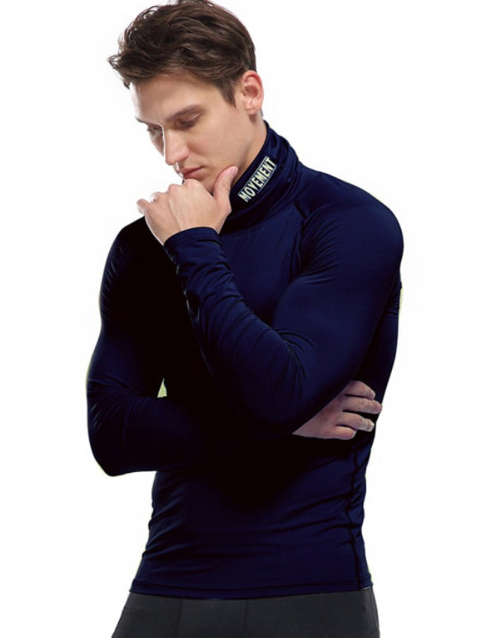 SHOPIQAT Men's New High-Neck High-Elastic Tight Sports Long-Sleeved T-Shirt - Premium  from shopiqat - Just $8.450! Shop now at shopiqat