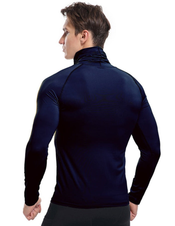 SHOPIQAT Men's New High-Neck High-Elastic Tight Sports Long-Sleeved T-Shirt - Premium  from shopiqat - Just $8.450! Shop now at shopiqat