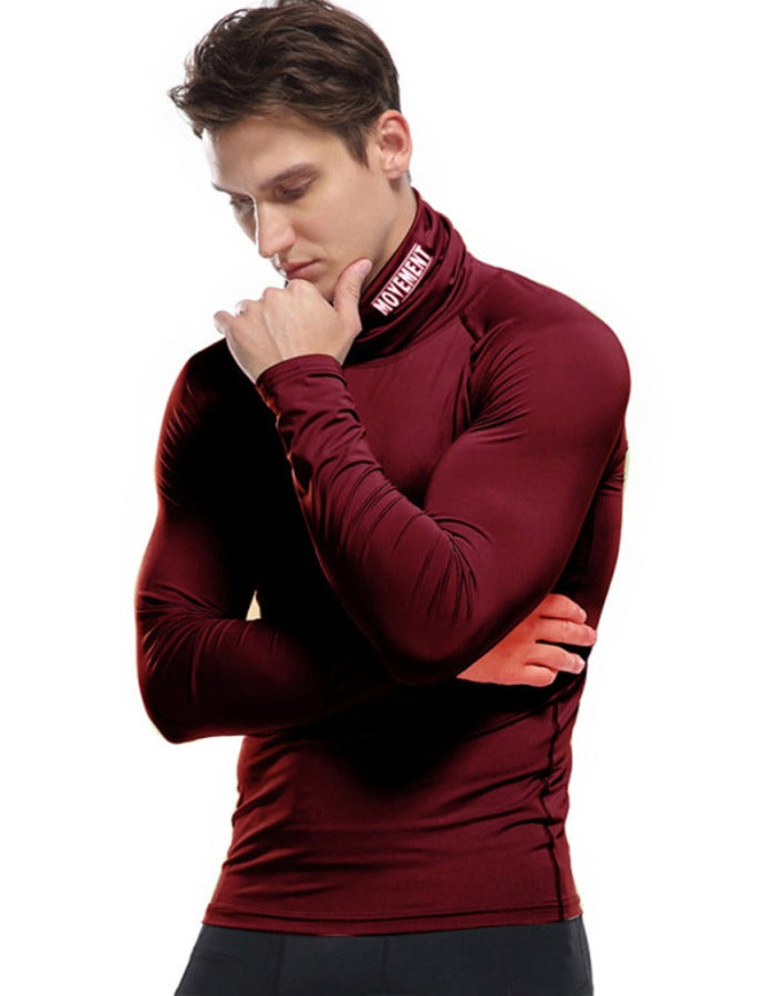 SHOPIQAT Men's New High-Neck High-Elastic Tight Sports Long-Sleeved T-Shirt - Premium  from shopiqat - Just $8.450! Shop now at shopiqat