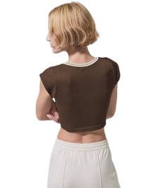 SHOPIQAT V-neckline Cropped Baby Tee - Premium  from shopiqat - Just $4.750! Shop now at shopiqat