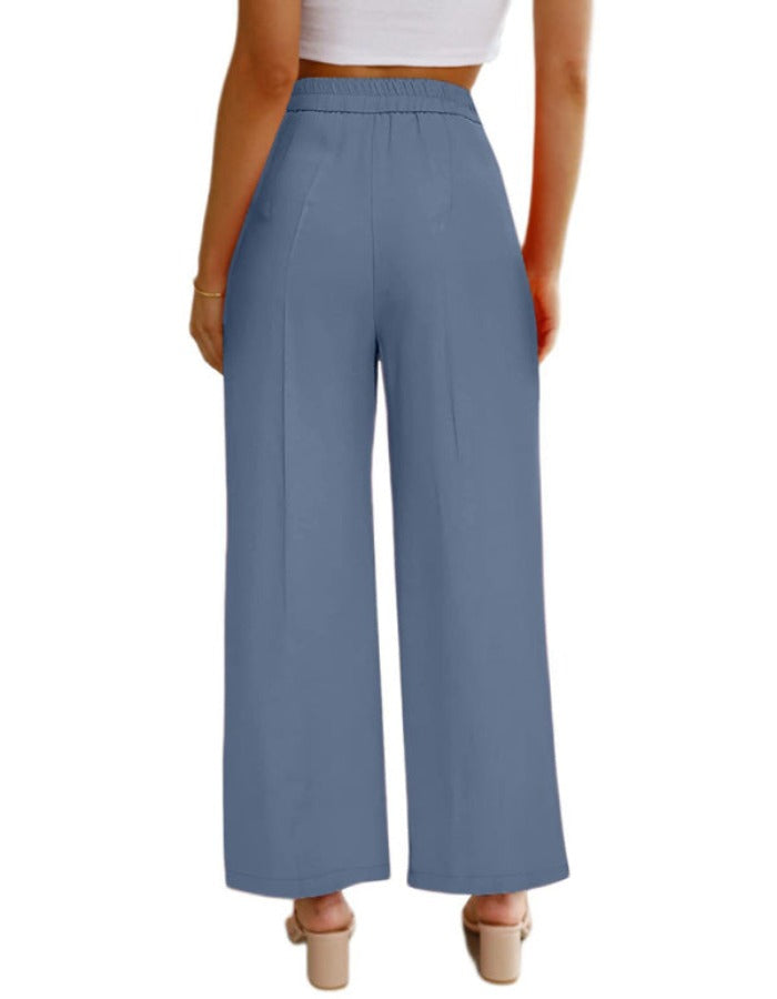 SHOPIQAt Women's Casual Wide Leg Pants High Waist Button Down Trousers With Pockets - Premium  from shopiqat - Just $7.900! Shop now at shopiqat