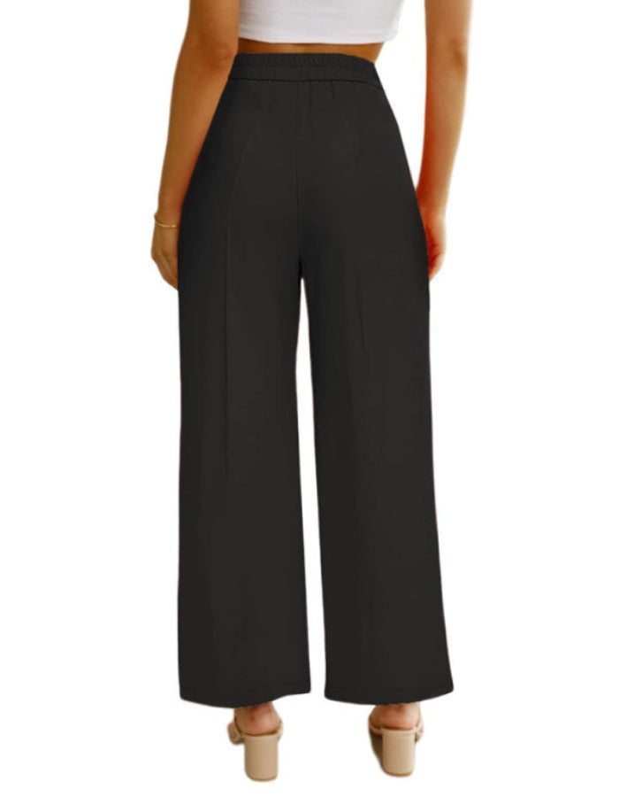 SHOPIQAt Women's Casual Wide Leg Pants High Waist Button Down Trousers With Pockets - Premium  from shopiqat - Just $7.900! Shop now at shopiqat