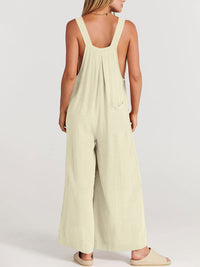 SHOPIQAT Wide Leg Linen Jumpsuit