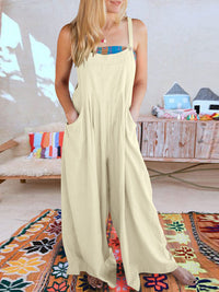 SHOPIQAT Wide Leg Linen Jumpsuit