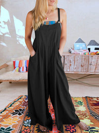 SHOPIQAT Wide Leg Linen Jumpsuit