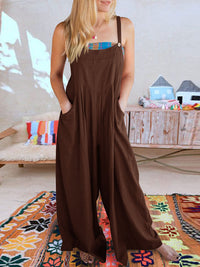 SHOPIQAT Wide Leg Linen Jumpsuit