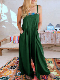 SHOPIQAT Wide Leg Linen Jumpsuit