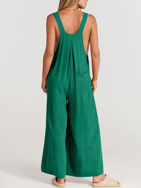 SHOPIQAT Wide Leg Linen Jumpsuit