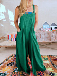 SHOPIQAT Wide Leg Linen Jumpsuit