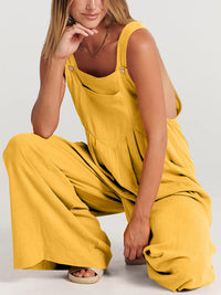 SHOPIQAT Wide Leg Linen Jumpsuit