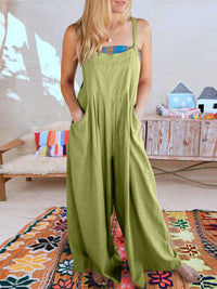 SHOPIQAT Wide Leg Linen Jumpsuit