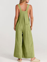 SHOPIQAT Wide Leg Linen Jumpsuit