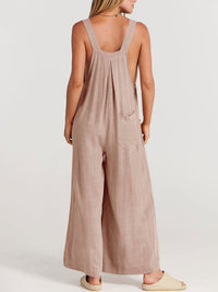 SHOPIQAT Wide Leg Linen Jumpsuit