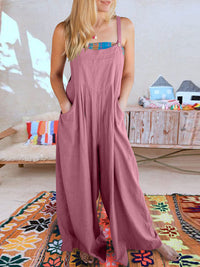 SHOPIQAT Wide Leg Linen Jumpsuit